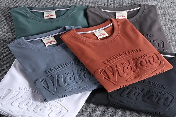 custom embossed t shirts in different colors