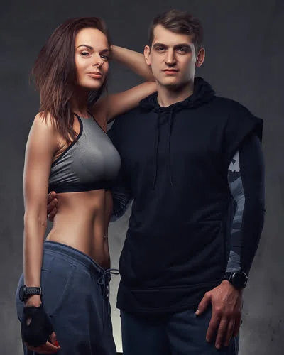 Couple Wearing Custom Made Gym Clothes By Humex Apparel