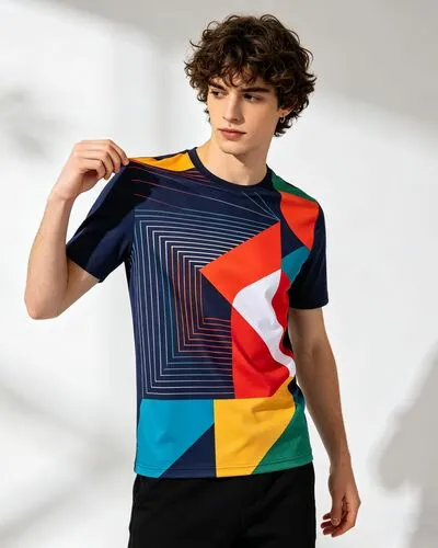 Man wearing Sublimated Sports Shirt