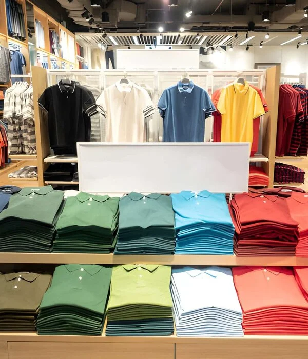 colorful polo shirts in Humex Apparel store in sialkot Pakistan