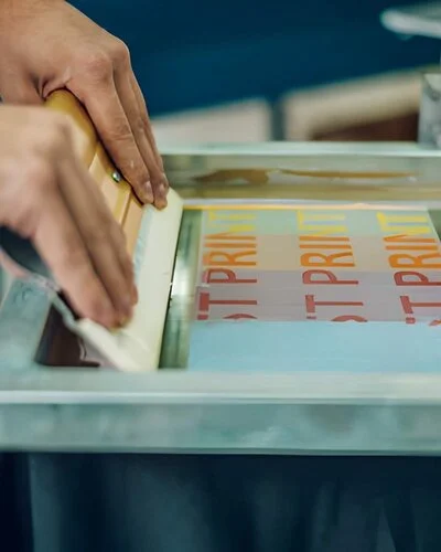 Worker Doing Screen Printing