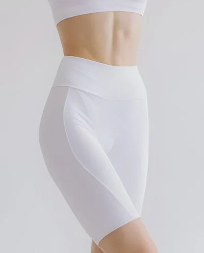 white color fitness short