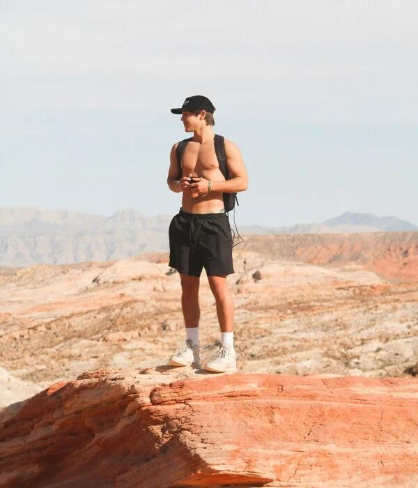 men wearing custom black short by Humex Apparel