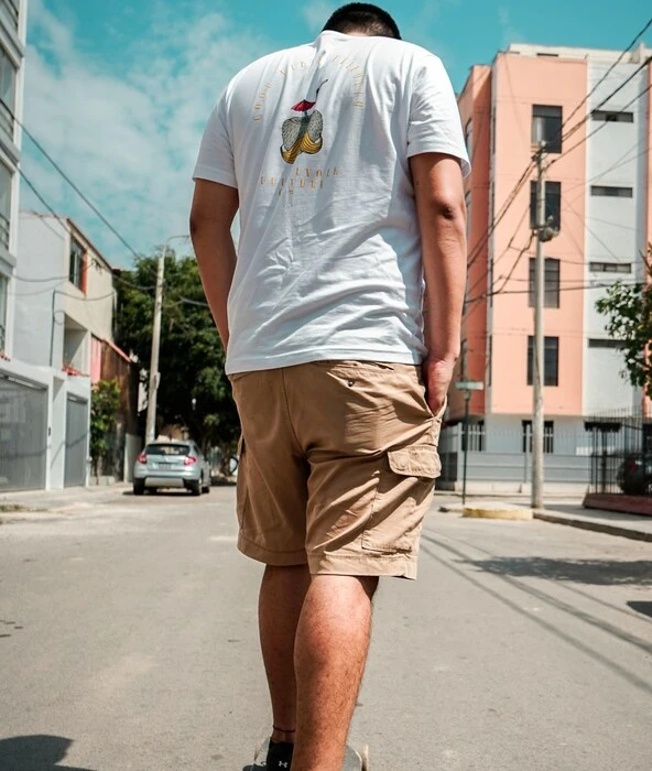men wearing light brown shorts manufacture by Humex Apparel