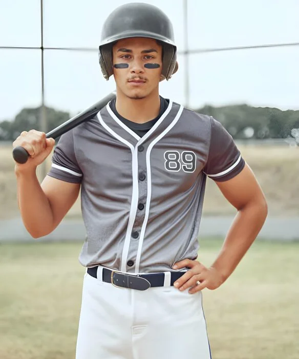 player wearing baseball uniform while playing