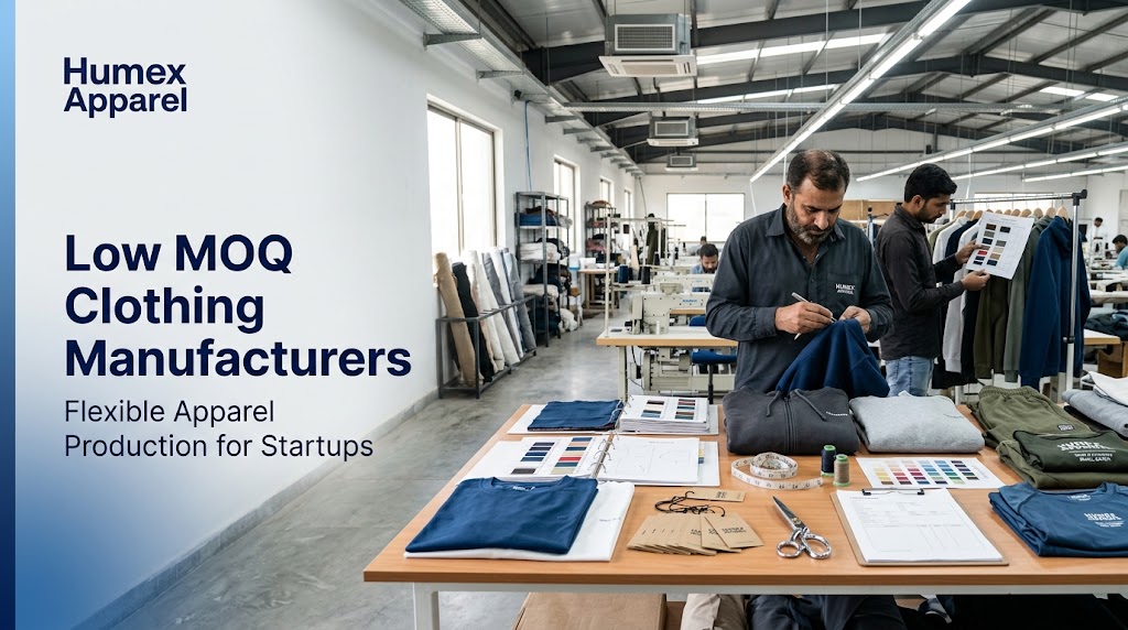Low MOQ clothing manufacturers for startups — small-batch apparel production in Pakistan